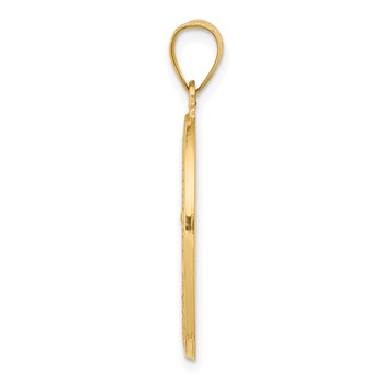 14K Polished and Satin Hollow Spanish Our Lady Of Guadalupe Oval Medal Pendant — alternate view