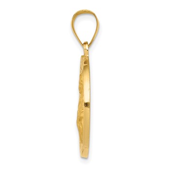 14K Polished and Satin Hollow St. Agatha Medal Pendant — alternate view