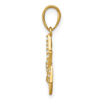 14k Polished CZ Star of David Pendant — alternate view