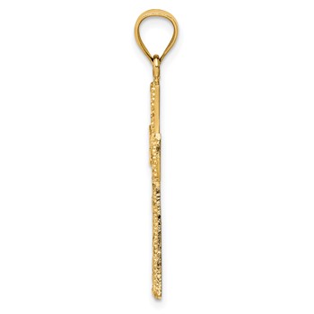 14K Cut-out Diamond-cut Cross Pendant — alternate view