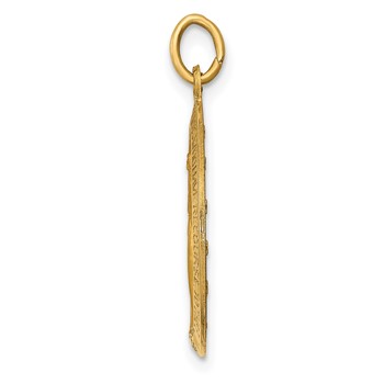 14k Polished and Satin Solid Miraculous Medal Oval Pendant — alternate view