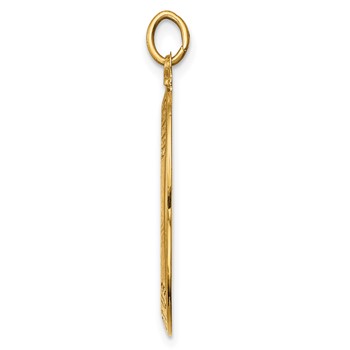 14k Polished and Satin Solid Oval St. Joseph Medal Pendant — alternate view