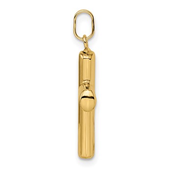 14k Polished Puffed Cross Pendant — alternate view