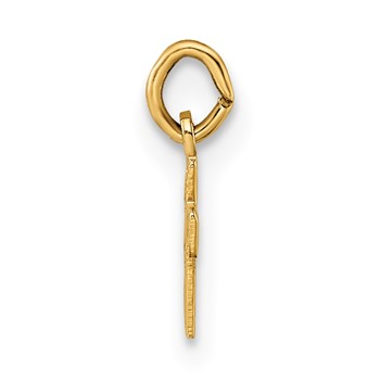 14k Polished Solid Tiny Heart Cross Pendant — alternate view