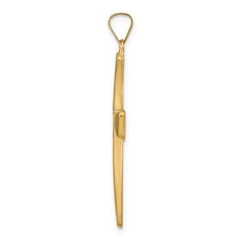 14k Polished Hollow Cross Pendant — alternate view