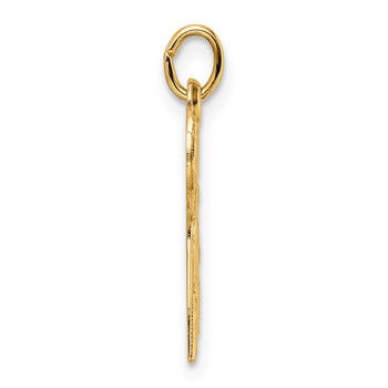 14k Polished and Textured Solid Chai Symbol Pendant — alternate view