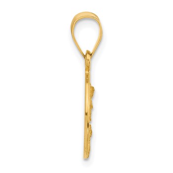 14k Polished and Satin Solid Our Guardian Angel Medal Pendant — alternate view