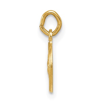 14k Polished Solid Mini Saint Christopher Medal Round Charm — alternate view