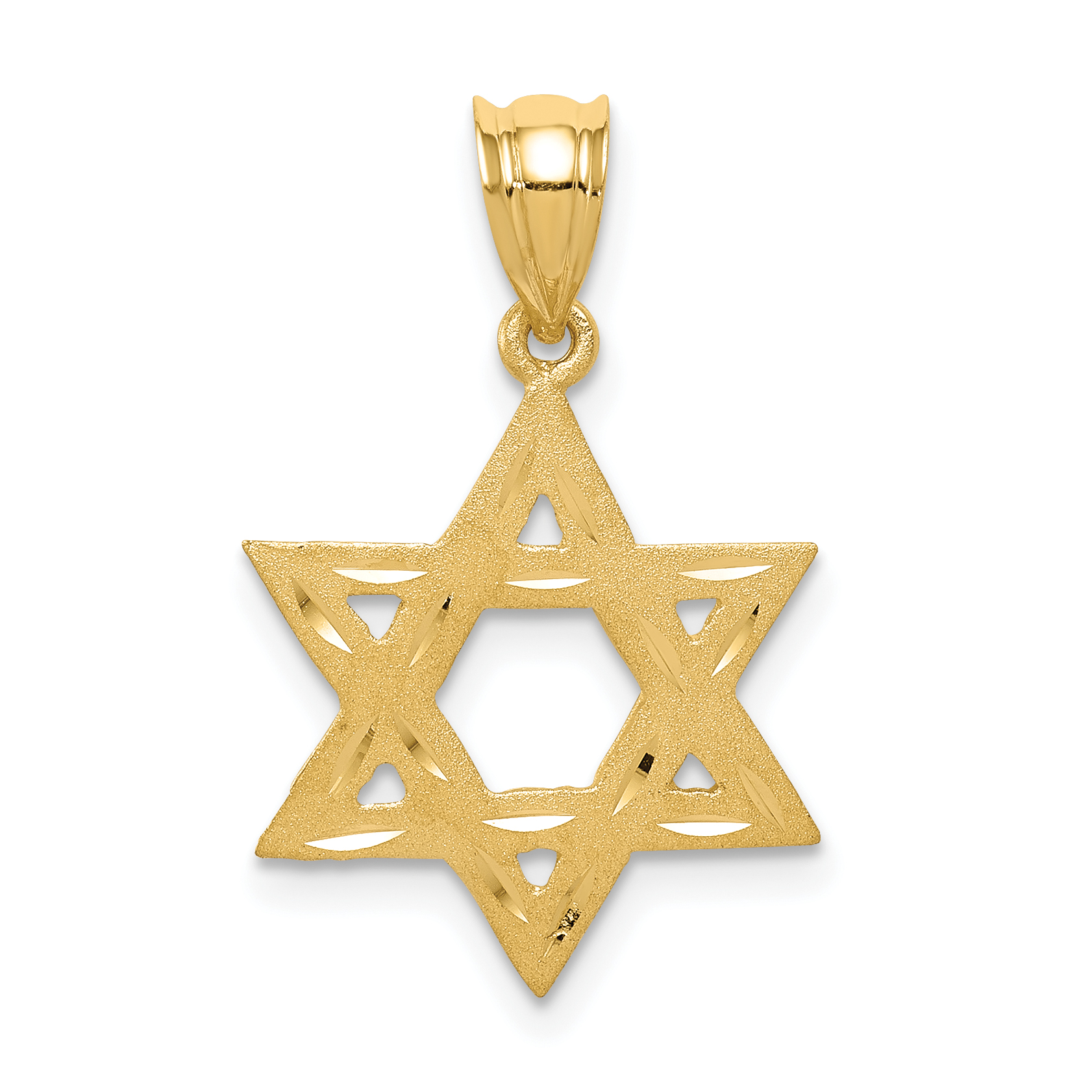 Star of David Charm Pendant 14k Yellow Gold 24x16mm Religious Solid main product image