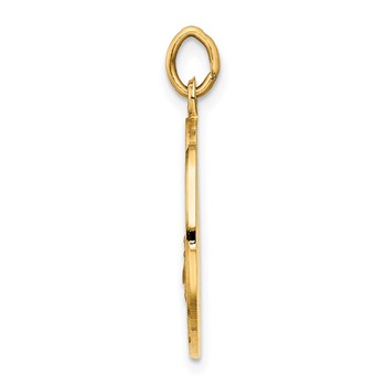 14k Polished and Satin Solid San Juan De Los Lagos Medal Round Pendant — alternate view