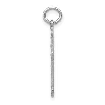 14K White Gold Laser Designed Cross Pendant — alternate view