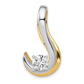 14k Two-tone Peg-Set Fancy Slide Mounting Fits up to 8mm Regular/10mm Fancy or Reversible Omega