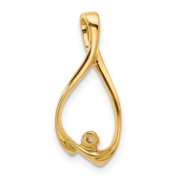 14k Peg-Set Diamond Slide Mounting Fits up to 2mm Regular/3mm Fancy or Reversible Omega