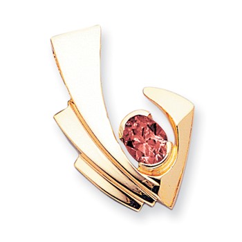 14k 9x7mm Oval Garnet slide