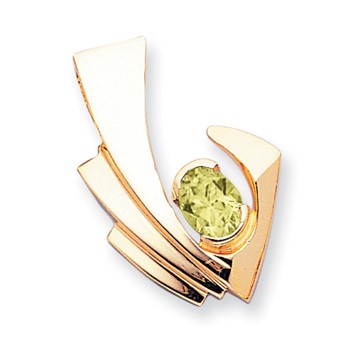 14k 9x7mm Oval Peridot slide