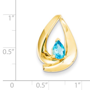 14k 7x5mm Pear Blue Topaz slide — alternate view