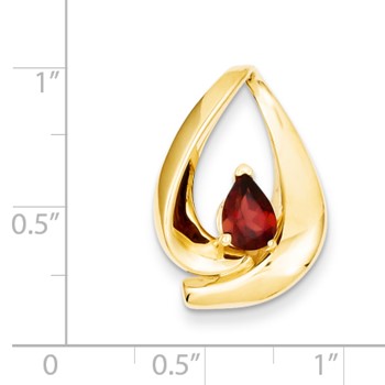 14k 7x5mm Pear Garnet Slide — alternate view