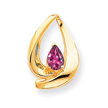 14k 7x5mm Pear Pink Tourmaline slide