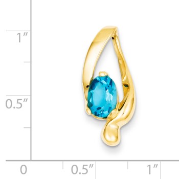 14k 8x6mm Oval Blue Topaz slide — alternate view