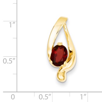 14k 8x6mm Oval Garnet slide — alternate view