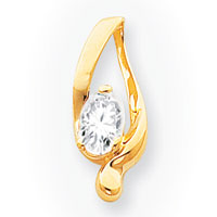 14k Oval Moissanite Slide
