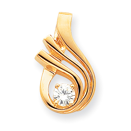 14k 6mm Moissanite Slide