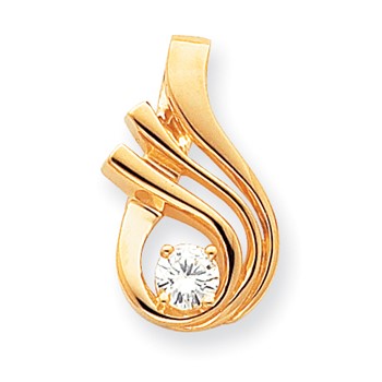 14k 6mm Moissanite Slide