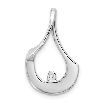 14k White Gold Peg-Set Fancy Slide Mounting Fits up to 6mm Regular/8mm Fancy or Reversible Omega