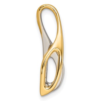 14k Two-tone Peg-Set and Channel Diamond Slide Mounting Fits up to 4mm Regular/6mm Fancy or Reversible Omega — alternate view