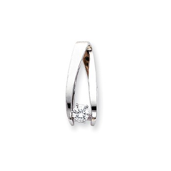 14k White Gold Moissanite Slide
