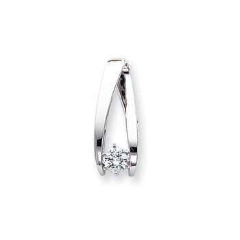 14k White Gold Moissanite Slide