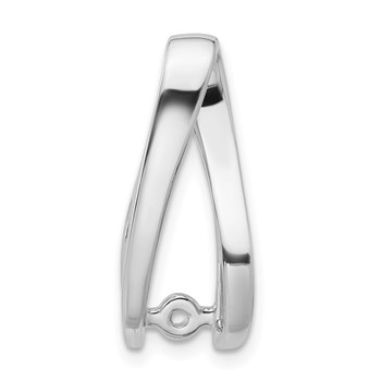 14k White Gold Peg-Set Diamond Slide Mounting Fits up to 4mm Regular/6mm Fancy or Reversible Omega