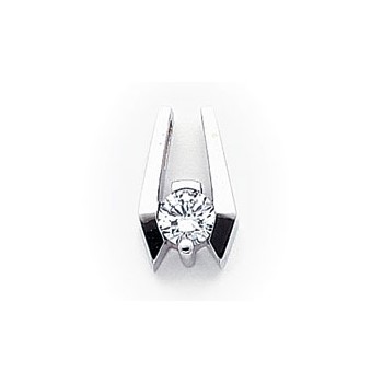 14k White Gold Moissanite Slide