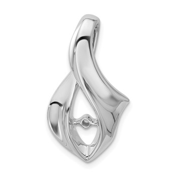 14k White Gold Peg-Set Diamond Slide Mounting Fits up to 6mm Regular/8mm Fancy or Reversible Omega