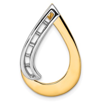 14K Two-tone Holds 5-2.2mm/5-2.0mm Stones Teardrop Slide Mounting Fits up to 8mm Regular/10mm Fancy or Reversible Omega