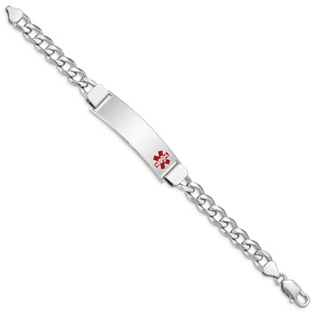 Sterling Silver Rhodium-plated Medical ID Curb Link Bracelet — alternate view