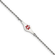 14k Medical Semi-Solid Chain/Solid Plate 26x5mm Off-Center 14k Medical Semi-Solid Chain/Solid Plate 26x5mm Off-Center