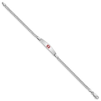 Sterling Silver Rhodium-plated Medical ID Curb Link Bracelet — alternate view