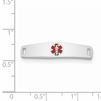 Sterling Silver Rhodium-plated Medical ID Plate — alternate view