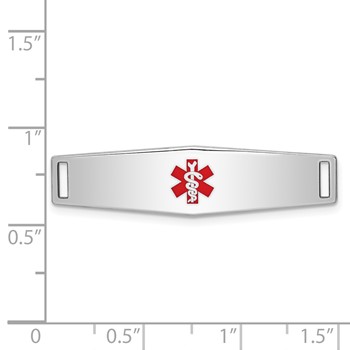 Sterling Silver Rhodium-plated Medical ID Plate — alternate view