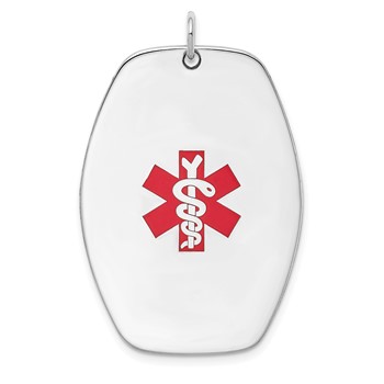 Sterling Silver Rhodium-plated Medical Jewelry Pendant