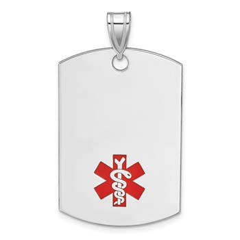 Sterling Silver Rhodium-plated Medical Jewelry Pendant
