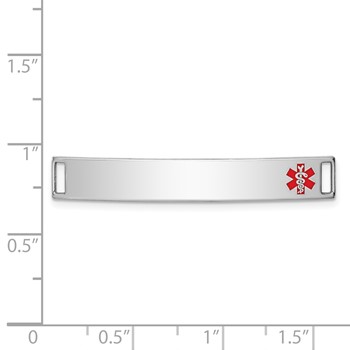Sterling Silver Rhodium-plated Medical ID Plate — alternate view