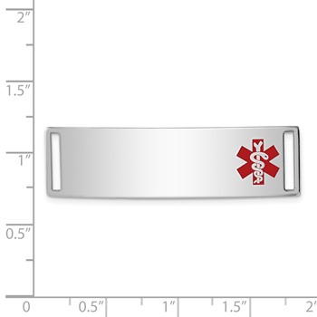 Sterling Silver Rhodium-plated Medical ID Plate — alternate view