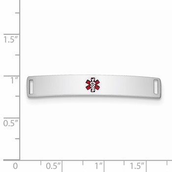 Sterling Silver Rhodium-plated Medical ID Plate — alternate view