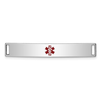 Sterling Silver Rhodium-plated Medical ID Plate
