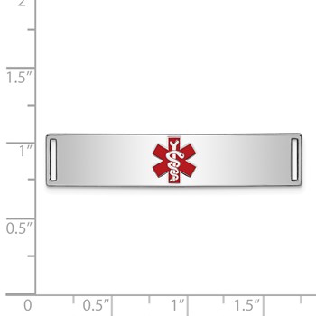Sterling Silver Rhodium-plated Medical ID Plate — alternate view