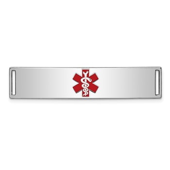 Sterling Silver Rhodium-plated Medical ID Plate