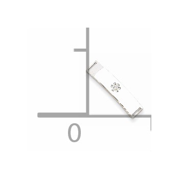 Sterling Silver Rhodium-plated Non-enameled Medical ID Plate — alternate view