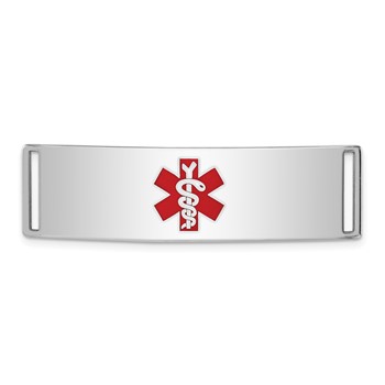 Sterling Silver Rhodium-plated Medical ID Plate
